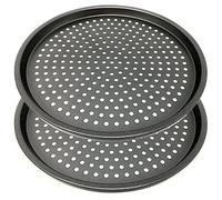 LS Kitchen - 2x Teglie per Pizza - Teglia per Pizza - Teglia Forno Rotonda - Set 2 Teglie Antiaderenti da Forno - Teglia Rotonda - Acciaio al Carbonio - 29 cm