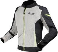 LS2 Airy Giacca tessile moto da donna, nero-grigio-giallo, taglia 2XL per donne