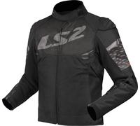 LS2 Apex impermeabile Giacca tessile moto da donna, nero/grigio scuro, Taglia 4XL