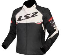 LS2 Apex impermeabile Giacca tessile moto, nero/bianco/rosso, Taglia S