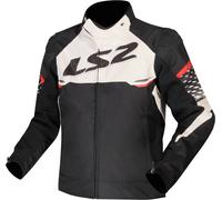 LS2 Apex impermeabile Giacca tessile moto, nero/bianco/rosso, Taglia XXL