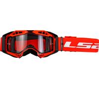 LS2 Aura Enduro Series Maschera da motocross, rosso, Taglia unica