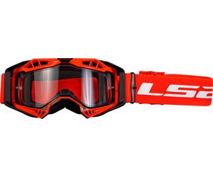 LS2 Aura Enduro Series Maschera da motocross, rosso, Taglia unica