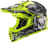LS2, Casco cross moto Fast evo mini crusher black yellow, YS