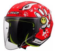 LS2 Casco Jet Bimbo Bimba OF622 Funny II 2 Paws Red Rosso Opaco E22.06