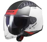 LS2, casco jet moto Copter, urban white red, XL