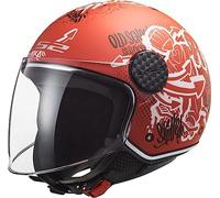 LS2 OF558 Sphere Lux Skater Casco Jet, rosso, taglia XS per maschi