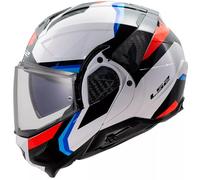 LS2 Casco Modulare 180 Apribile FF910 Advant II 2 Triple Bianco Blu Rosso