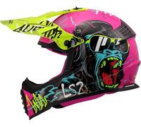 LS2, Casco Moto Cross Bambino FAST II MINI GORILLA Gloss Purple, M