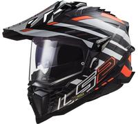 Casco Integrale Touring Carbonio Ls2 Mx701 Explorer C Edge Nero Arancio Bianco Lucido XL