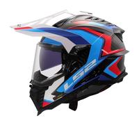 LS2, Casco Moto Cross EXPLORER CARBON FRONTIER II Gloss White Blue, L