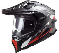 LS2, Casco Moto Cross EXPLORER CARBON FRONTIER Titanium Red, XXXL