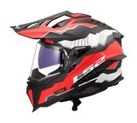 LS2, Casco Moto Cross EXPLORER CARBON TRICK White Red, S