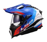 LS2, Casco Moto Cross EXPLORER HEXA White Blue Red, XS