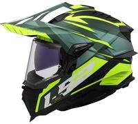 LS2, Casco Moto Cross EXPLORER SPIRE Green H-V Yellow, L