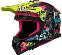 LS2, Casco Moto Cross FAST II GORILLA Purple H-V Yellow, S