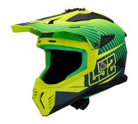 LS2, Casco Moto Cross FAST Matt Green H-V Yellow, S