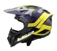 LS2 MX703 X-Force Galuo Carbon Casco da motocross, grigio-giallo, taglia M per maschi
