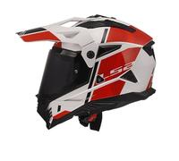LS2 MX702 Pioneer II Hill Casco da motocross, bianco-rosso, taglia XL per maschi