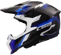 LS2 MX703 X-Force Phantom Casco da motocross, bianco-turchese-blu, taglia 2XL per maschi