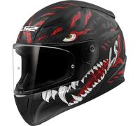 LS2, Casco Moto Integrale RAPID II KAIJU Matt Black Red White, M