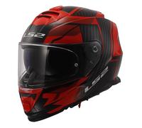 LS2 FF800 Storm II Tracker Casco, nero-rosso, taglia L