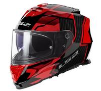 LS2 FF800 Storm II Tracker Casco, nero-rosso, taglia XL