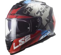 LS2, Casco Moto Integrale STORM SPRINTER Black Red Titanium, XS