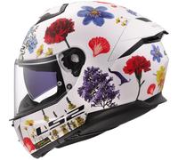 LS2 FF808 Stream II Flowers, casco integrale XS male Bianco/Rosso/Blu
