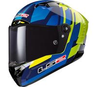 LS2, Casco Moto Integrale THUNDER CARBON GAS Blue H-V Yellow, XXL