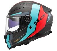 LS2, Casco Moto Integrale VECTOR II CARBON GRID Red Cyan, L