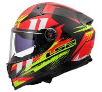 LS2 FF811 Vector II Carbon Tantic, casco integrale XXS male Nero/Rosso/Giallo Fluo