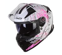 LS2, Casco Moto Integrale VECTOR II DARFLO Gloss White Pink, S