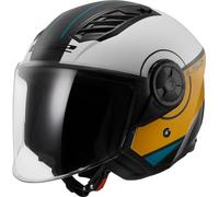 LS2 OF616 Airflow II Cover Casco Jet, bianco-marrone, taglia M