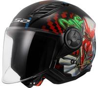 LS2 OF616 Airflow II Happy Dreams Casco Jet, nero-bianco-rosso, taglia 2XL