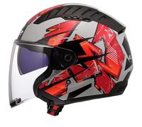 LS2, Casco Moto Jet COPTER II KANJI Gloss Light Grey, M