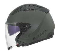 LS2 Casco jet OF600 Copter II Solid Opaco Verde militare XS Uomo