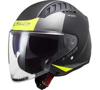 LS2, Casco Moto Jet COPTER II URBANE Matt Black H-V Yellow, XL