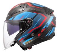 LS2, Casco Moto Jet INFINITY II CARBON URUS Blue Red, XL