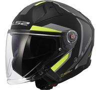 LS2 OF603 Infinity II Focus, casco jet XS male Opaco Nero/Grigio/Giallo Fluo