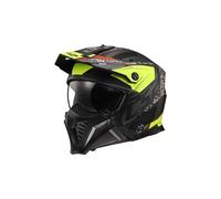 Casco Crossover Ls2 OF606 Drifter Devor Nero Opaco H-V Giallo S