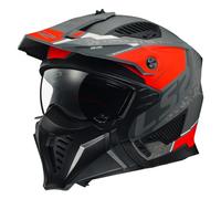 LS2, Casco Moto Jet/Modulare DRIFTER DEVOR Matt Silver Titanium Red, XXL