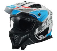 LS2 OF606 Drifter Devor, casco modulare XXL male Opaco Blu/Grigio Chiaro/Grigio Scuro