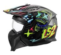 LS2, Casco Moto Jet Modulare DRIFTER RAYZ Gloss Black Blue, L