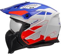 Casco Crossover Ls2 OF606 Drifter Trek Bianco Blu Rosso Lucido XXL