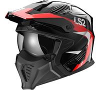LS2, Casco Moto Jet/Modulare DRIFTER TRIALITY Gloss Black Red, S