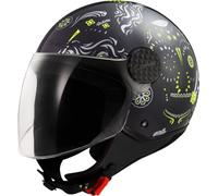 Casco Jet Ls2 OF558 Sphere Lux II Maxca Nero Lucido H-V Giallo L
