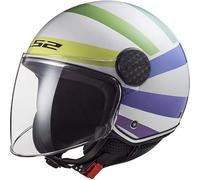 LS2, Casco Moto Jet SPHERE LUX SWIRL Gloss White Rainbow, L