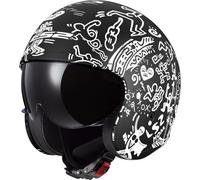 LS2 OF599 Spitfire II Tribal Casco Jet, nero-bianco, taglia XL