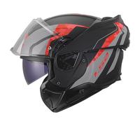 LS2, Casco Moto Modulare ADVANT II GLIDE Black Grey Red, XS